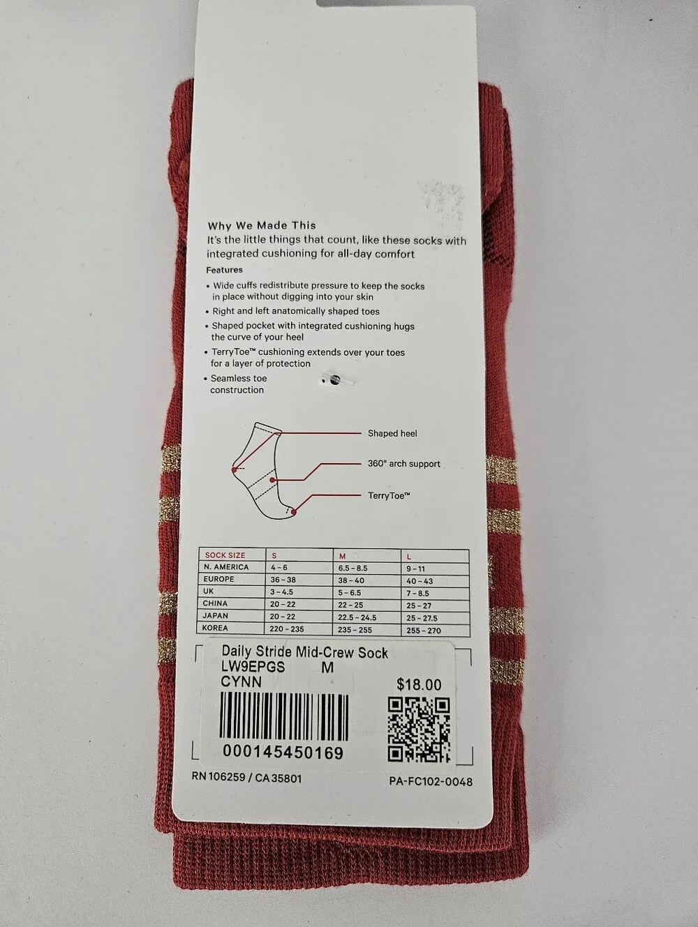 Lululemon NWT Mid-Crew Sock
